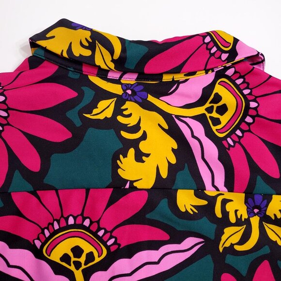 Jude Connally Womens Babe Dress XL Grand Florie Floral 3/4 Sleeve Collar Stretch - Picture 12 of 13